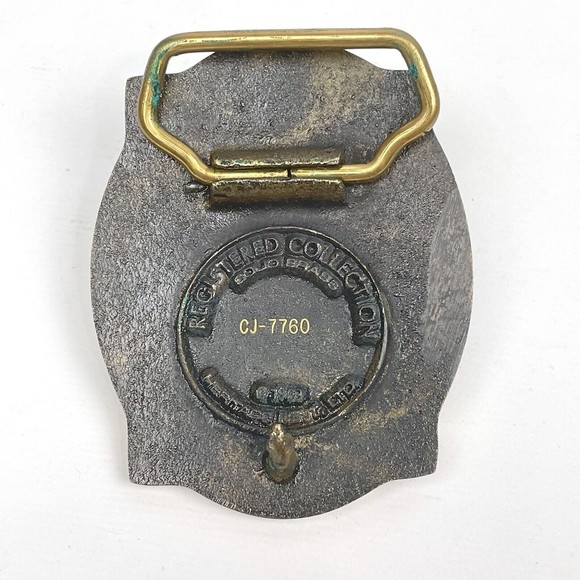 VTG 1983 Patriotic Flying Eagle Solid Brass Belt Buckle Heritage Mint Collection - Picture 5 of 6